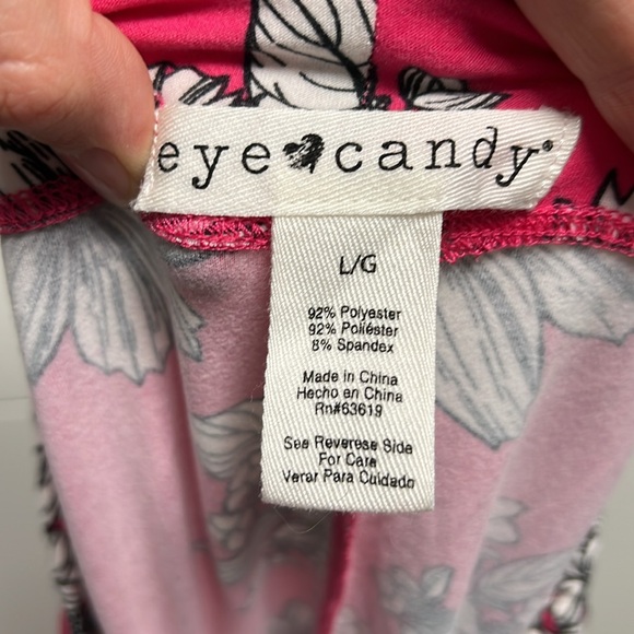 Eye Candy Pink Floral Leggings - Picture 4 of 6